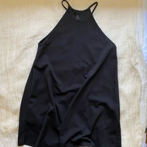 Black Loose Fitted Halter Mini Dress